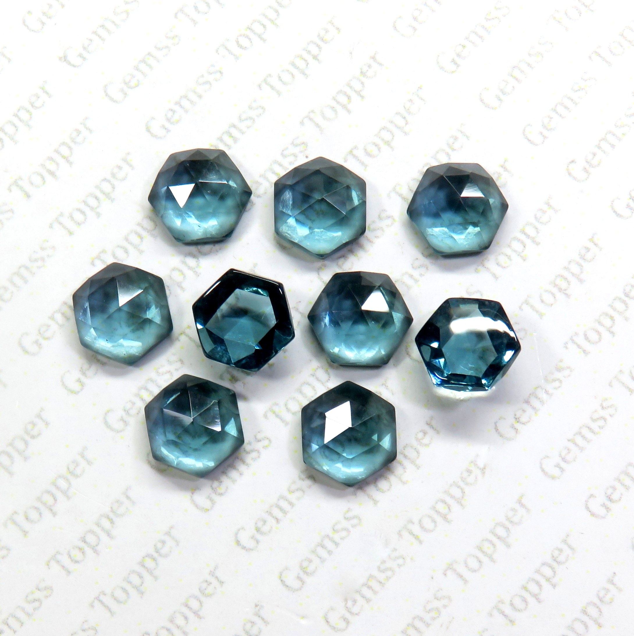 London Blue Topaz 10x10 mm Hexagone R-Cut